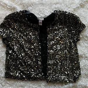 Sparling Chico's gold sequined jacket SIZE 0